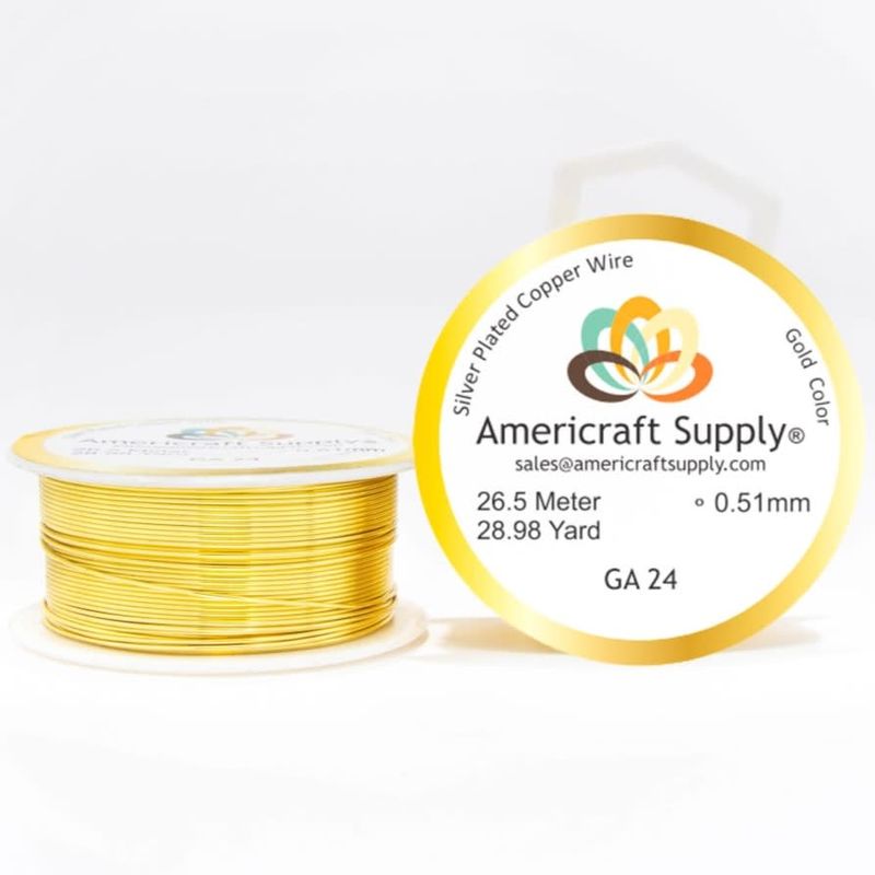 GENERICO - Alambre Americraft supply calibre 24 dorado gold bisutería