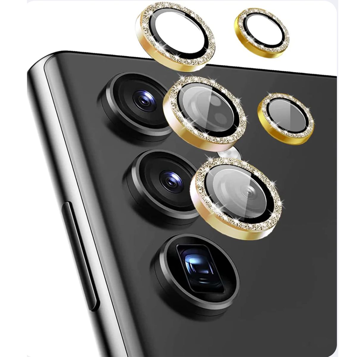 JOIGO - Protector De Lente De Camara Para Samsung S23 Ultra Brillo Dorado