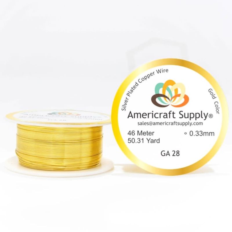 GENERICO - Alambre Americraft supply calibre 28 dorado gold bisutería