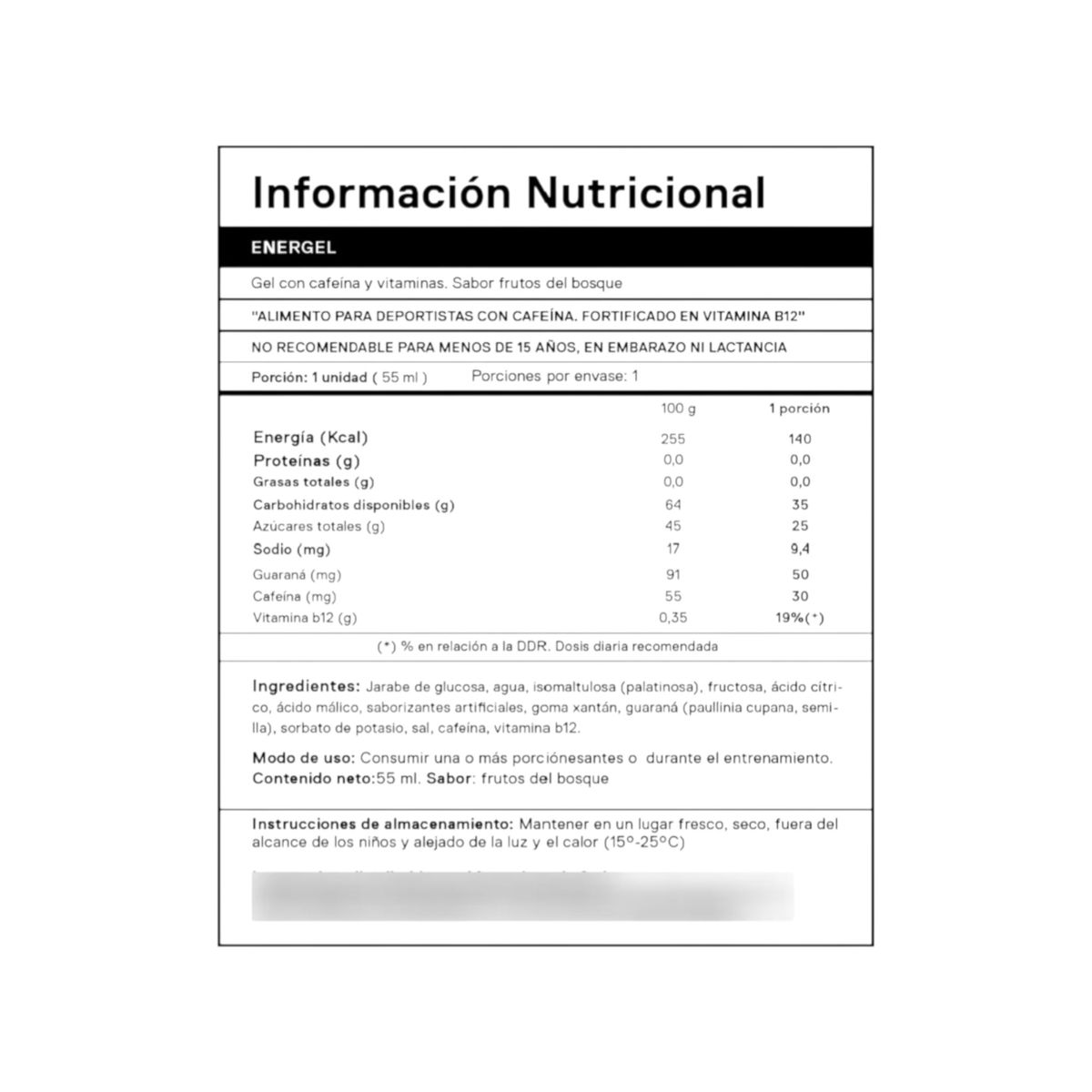QNT - Pack x 25 Sachet Geles Energeticos 55ml Frutos Rojos QNT