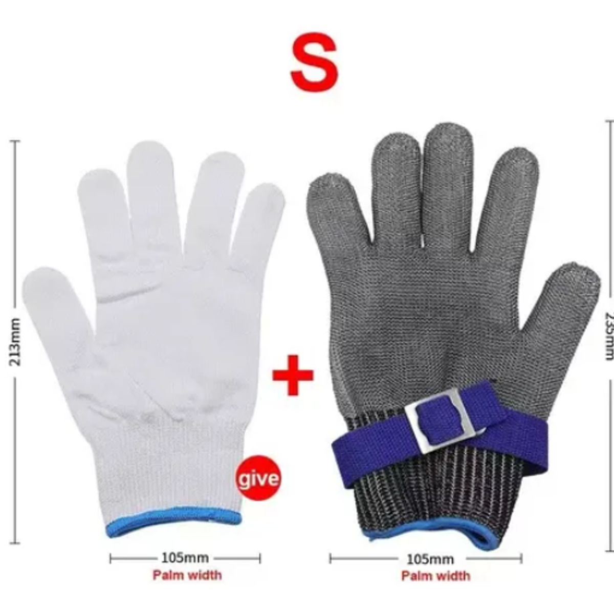 GENERICO - Guante Anticorte Carnicero Resistente De Acero Inoxidable S