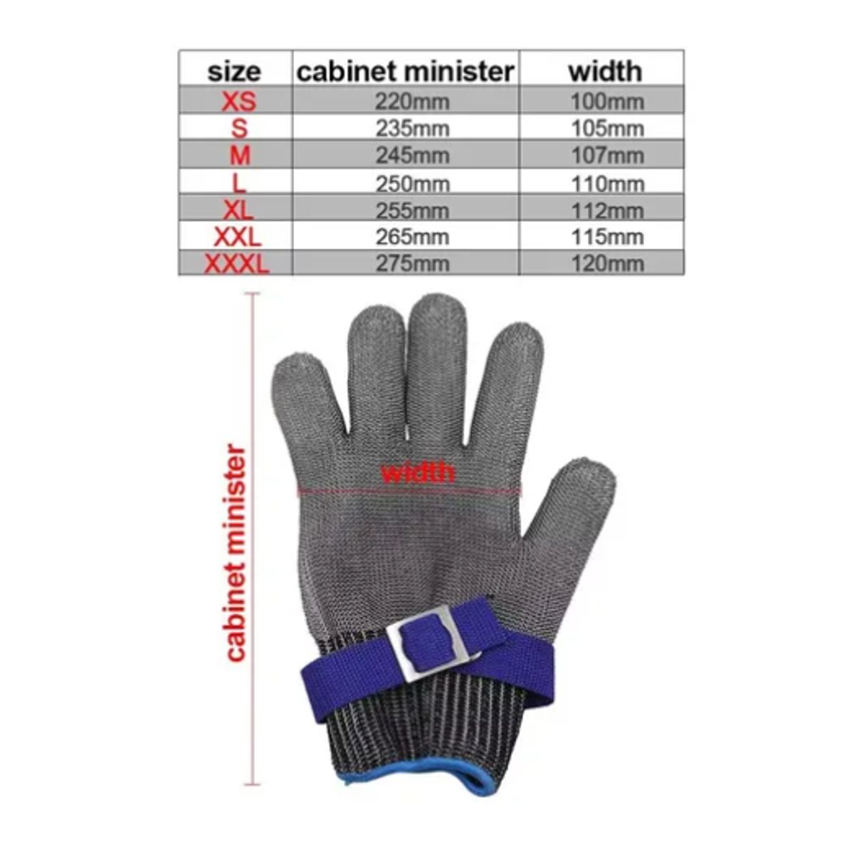GENERICO - Guante Anticorte Carnicero Resistente De Acero Inoxidable M