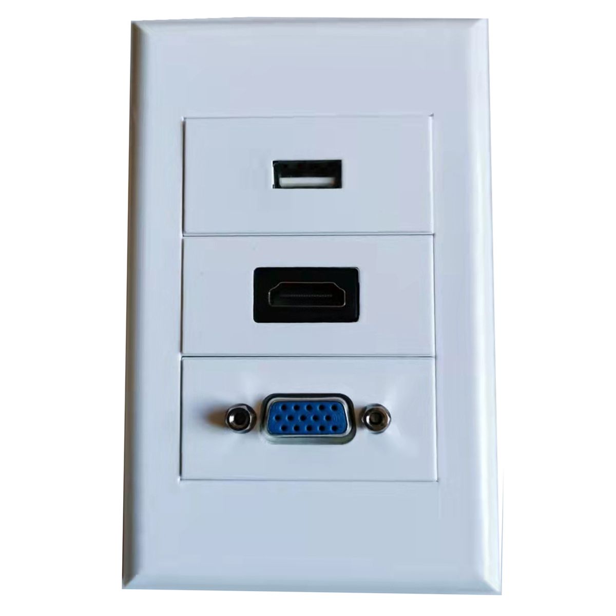GENERICO - PLACA A MURO HDMI, USB 20 Y VGA TIPO COPLA