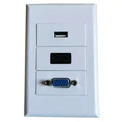GENERICO - PLACA A MURO HDMI, USB 20 Y VGA TIPO COPLA