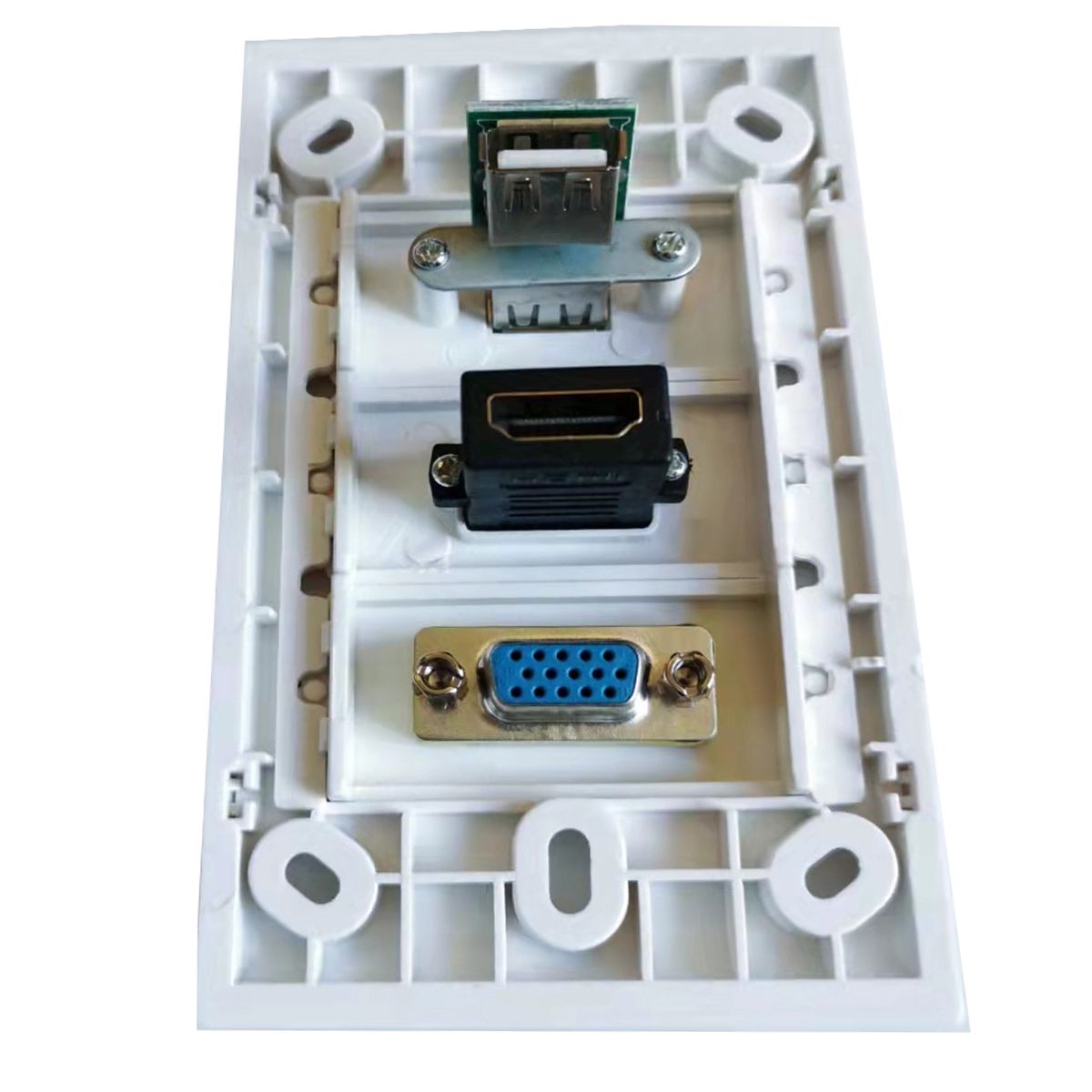 GENERICO - PLACA A MURO HDMI, USB 20 Y VGA TIPO COPLA