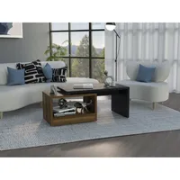 Mesa De Centro Kaia 40x100x45 Cm Wengue Y Caramelo