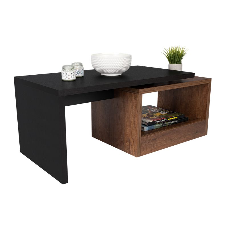 TUHOME - Mesa De Centro Kaia 40x100x45 Cm Wengue Y Caramelo