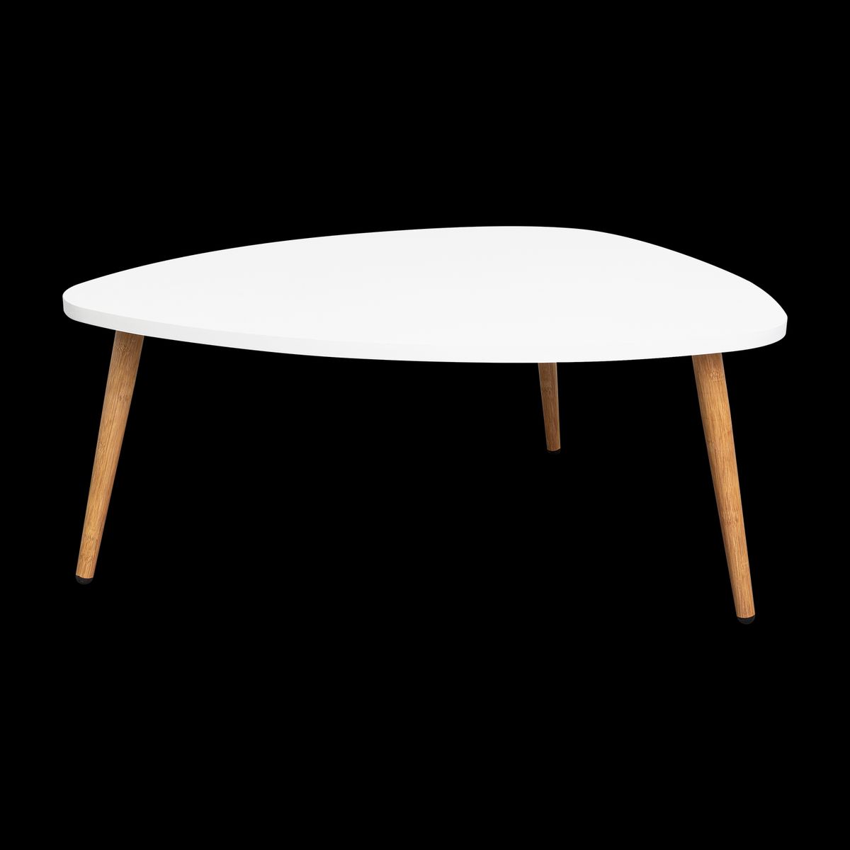 TUHOME - Mesa De Centro Narvik Blanca Con Bordes Ovalados