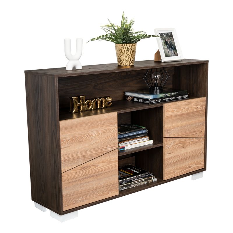 TUHOME - Arrimo Fraktal Miel Y Blanco 4 Puertas 82X120X32 Cm