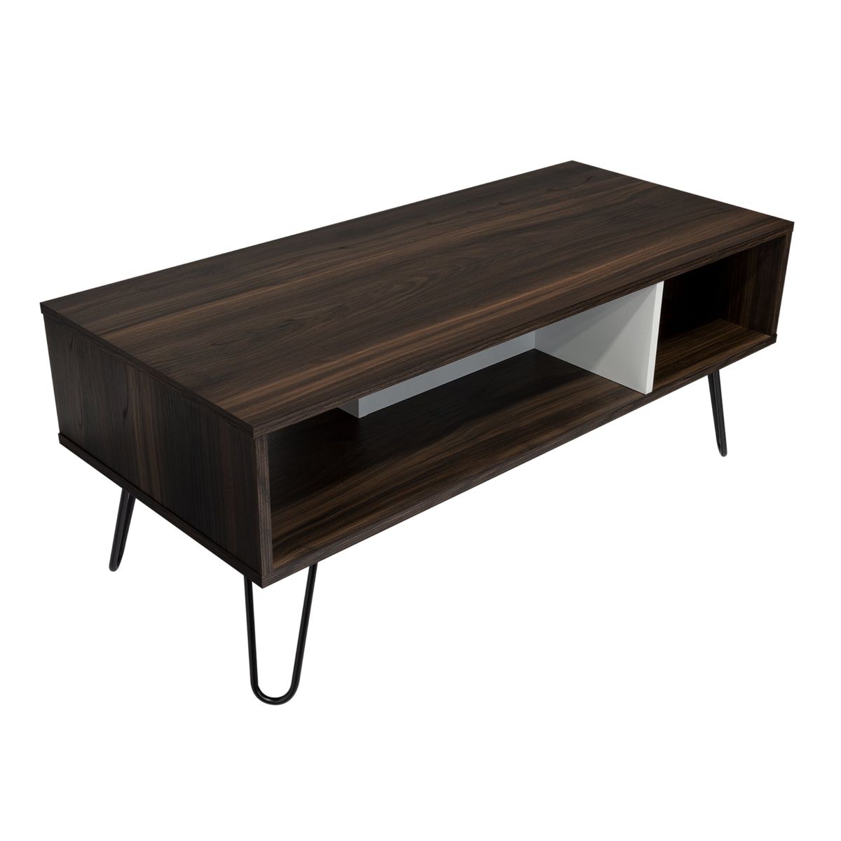 TUHOME - Mesa De Centro Café Oscuro 40x101.1x45 cm