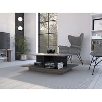 Mesa De Centro Bengali Coñac Y Wengue 37x100x80 Cm