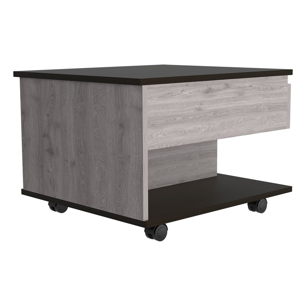 TUHOME - Mesa De Centro 5G Cubierta Elevable Ceniza Y Wengue