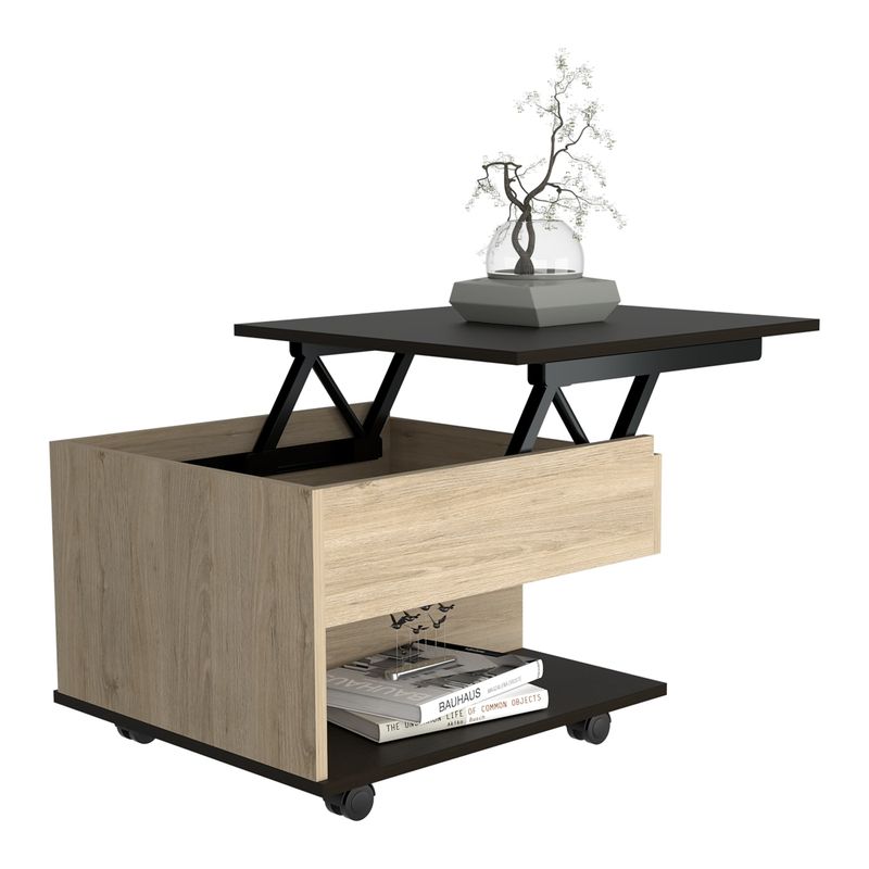 TUHOME - Mesa De Centro Cubierta Elevable Rovere Y Wengue