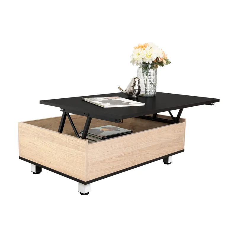 TUHOME - Mesa De Centro 5G Cubierta Elevable Rovere Y Wengue