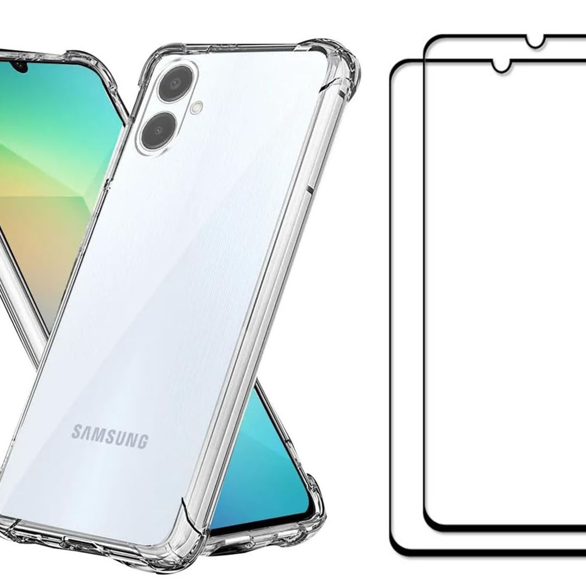 GENERICO - CARCASA TRANSPARENTE PARA GALAXY A06 + 2 PROTECTORES PANTALLA