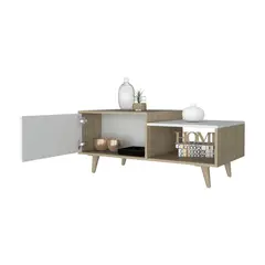 TUHOME - Mesa De Centro Bora 43X100X50 Cm Rovere Y Blanco