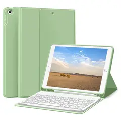 GENERICO - Funda Con Teclado Para iPad 7 y 8 (10.2”) Con Ranura Lápiz - Verde