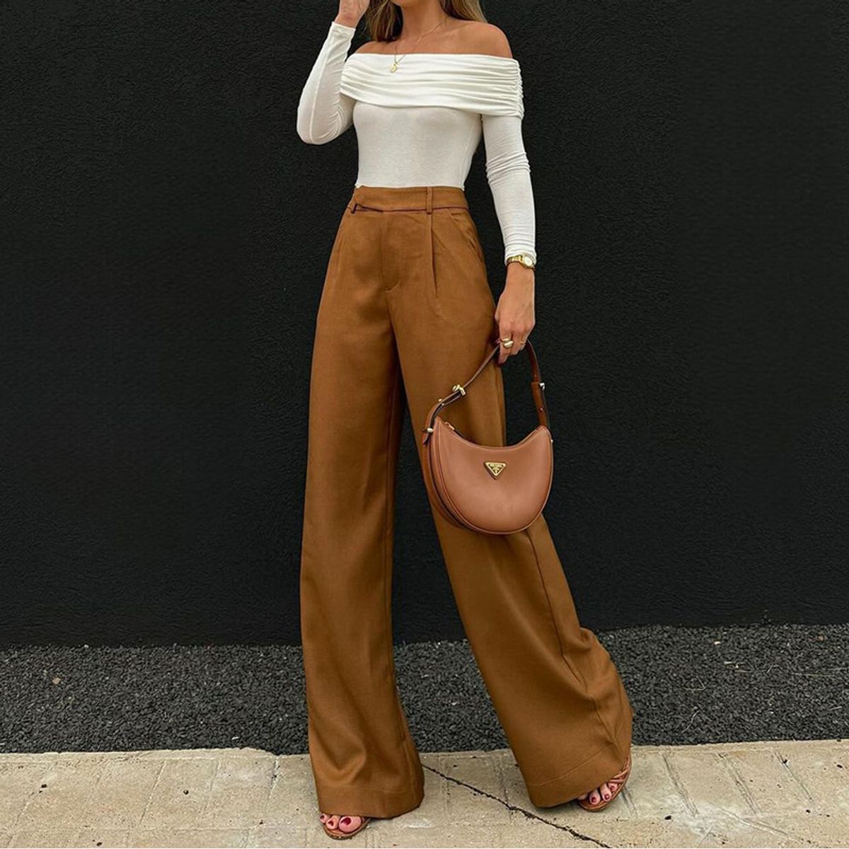 VELVET - Pantalon Ricciarda Marron Mujer