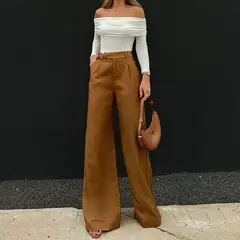 VELVET - Pantalon Ricciarda Marron Mujer