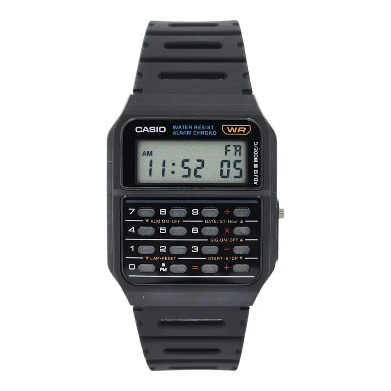 CASIO - Reloj Casio unisex CA-53W-1 calculadora correa resina negro