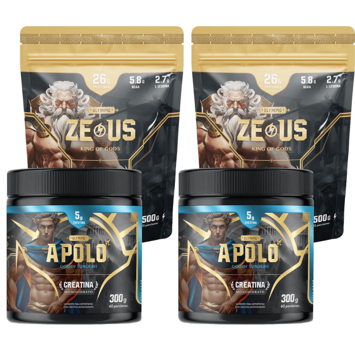 PALIKOS FITNESS - Pack Gym bro 2 Proteinas whey y 2 creatinas monohidratadas