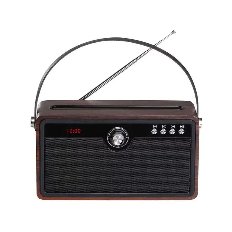 AUDIOLAB - Parlante Portátil Recargable Bluetooth Tipo Retro Madera Audiolab BT9819