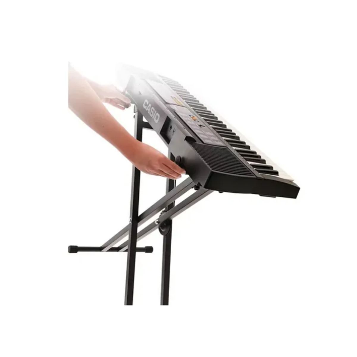 GENERICO - Atril Teclado Doble Barra Ajustable De 7 Niveles Metalico
