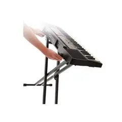 GENERICO - Atril Teclado Doble Barra Ajustable De 7 Niveles Metalico