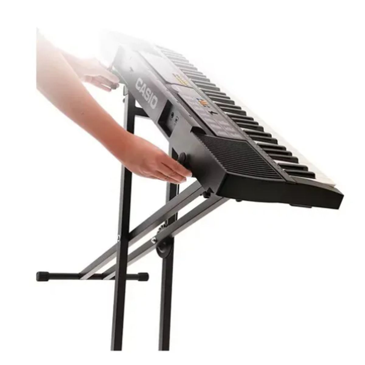 GENERICO - Atril Teclado Doble Barra Ajustable De 7 Niveles Metalico