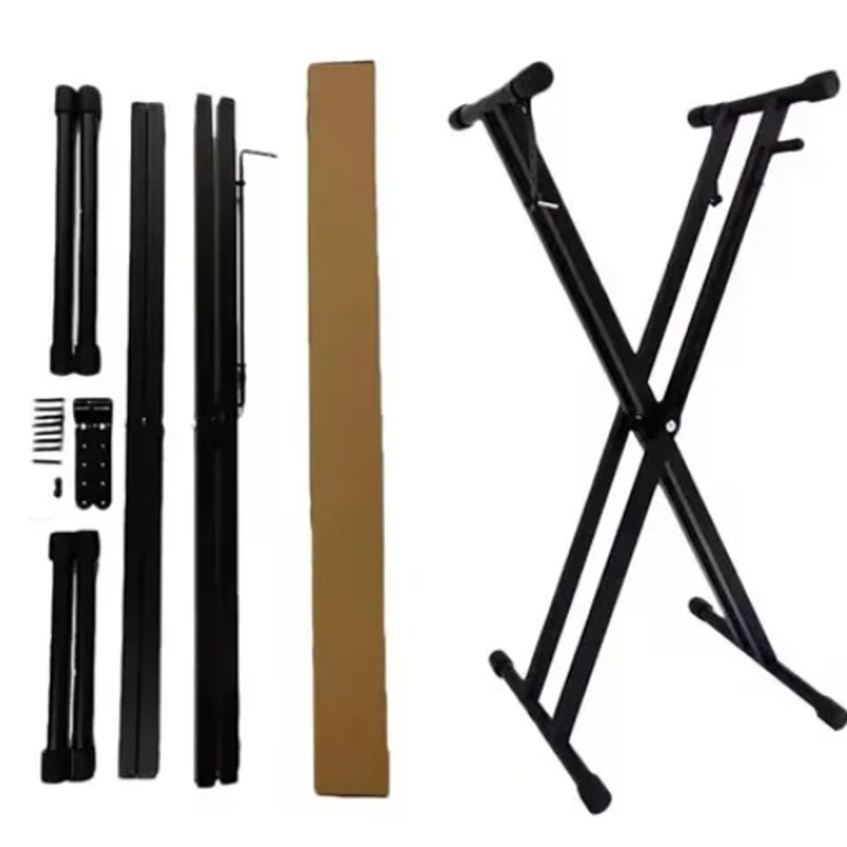 GENERICO - Atril Teclado Doble Barra Ajustable De 7 Niveles Metalico