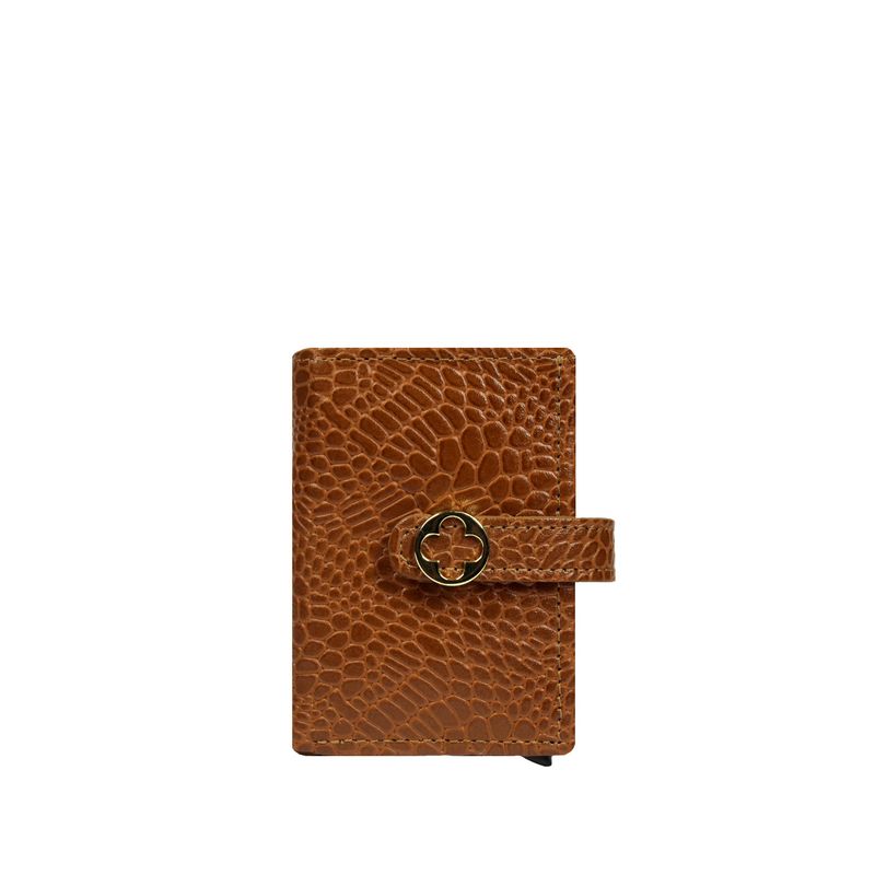NICOLETTA - Billetera Automatica De Cuero Natural Con Rfid Mujer Nicoletta