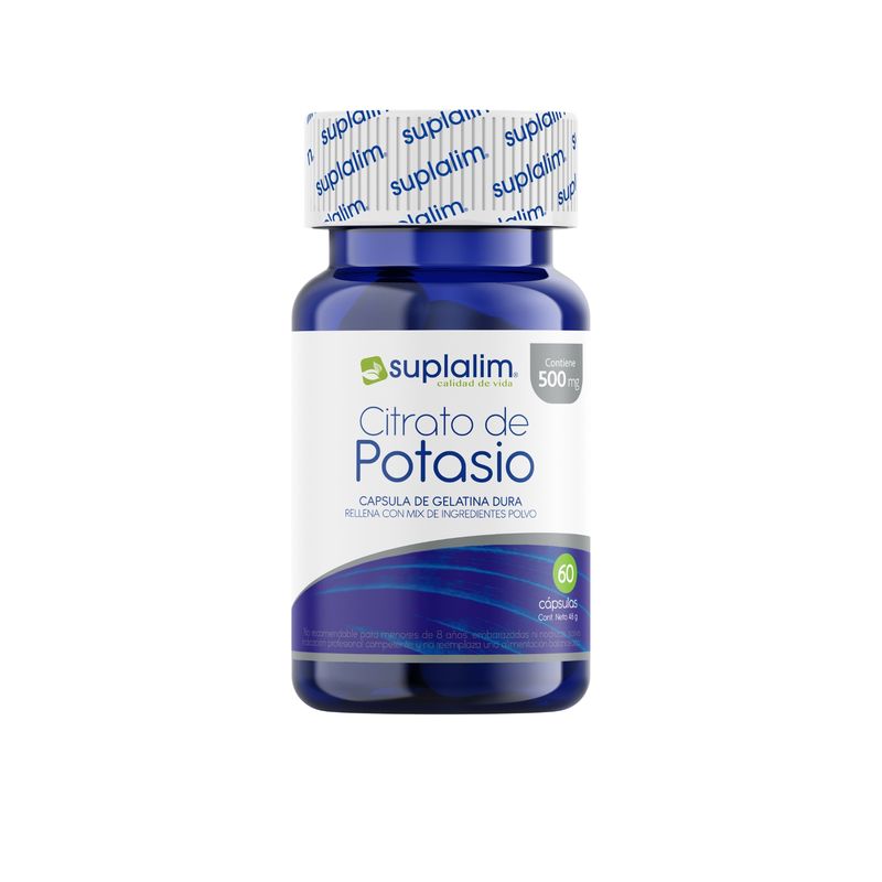 SUPLALIM - Citrato de Potasio Suplalim – Suplemento Natural para Equilibrio Mineral y Bienestar General - 60 cápsulas
