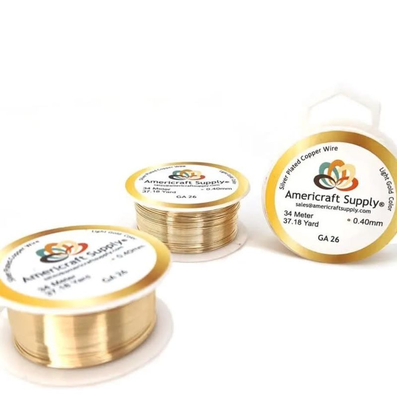 GENERICO - Alambre Americraft supply calibre 26 dorado ligero lightgold