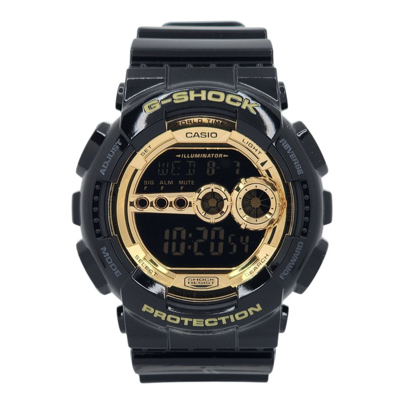 G-SHOCK - Reloj G-shock GD-100GB-1 resina negro marcos dorado digital