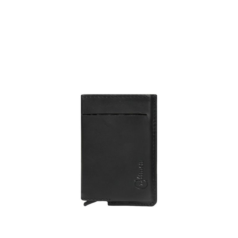 CRAFTMEN - Tarjetero Automático De Cuero Negro Con Rfid Hombre Craftmen