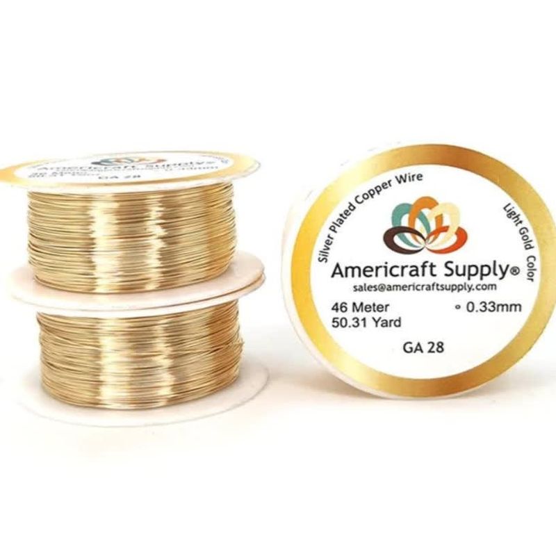 GENERICO - Alambre Americraft supply calibre 28 dorado ligero lightgold