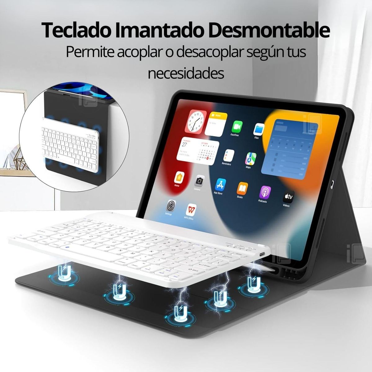 GENERICO - Funda Teclado iPad 11 Generación (11”) Ranura Lápiz Español - Negro