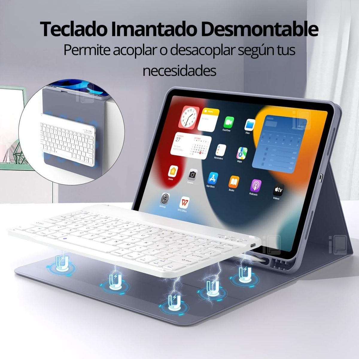 GENERICO - Funda Teclado iPad 11 Generación (11”) Ranura Lápiz Español - Lavanda