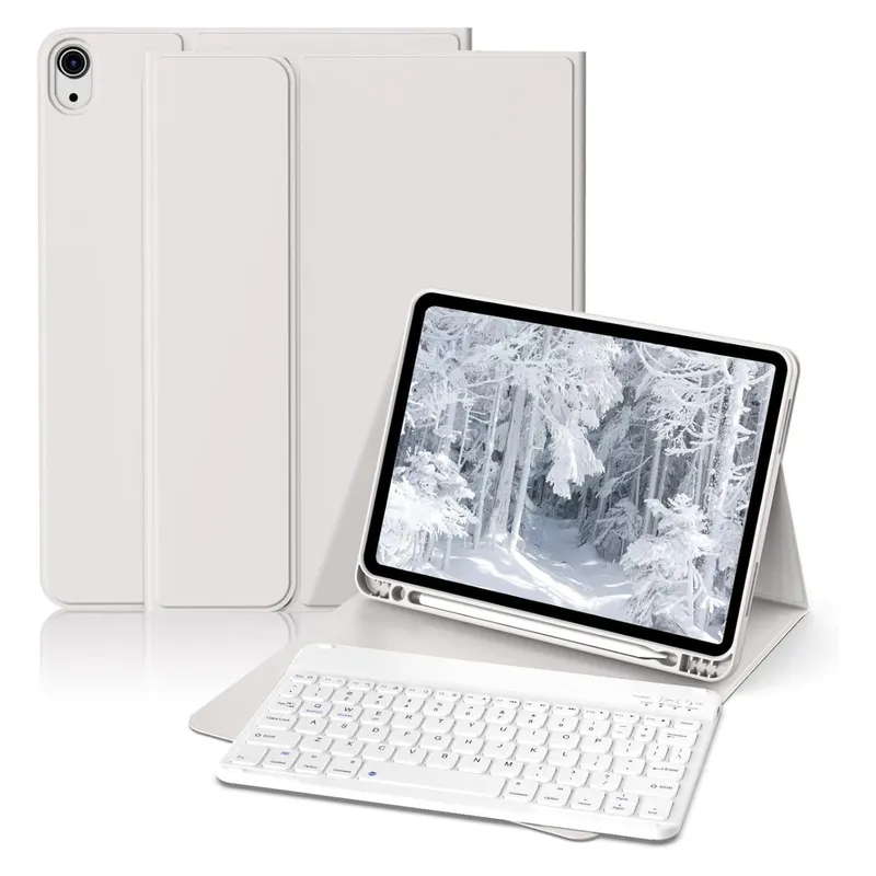 GENERICO - Funda Teclado iPad 11 Generación (11”) Ranura Lápiz Español - Gris