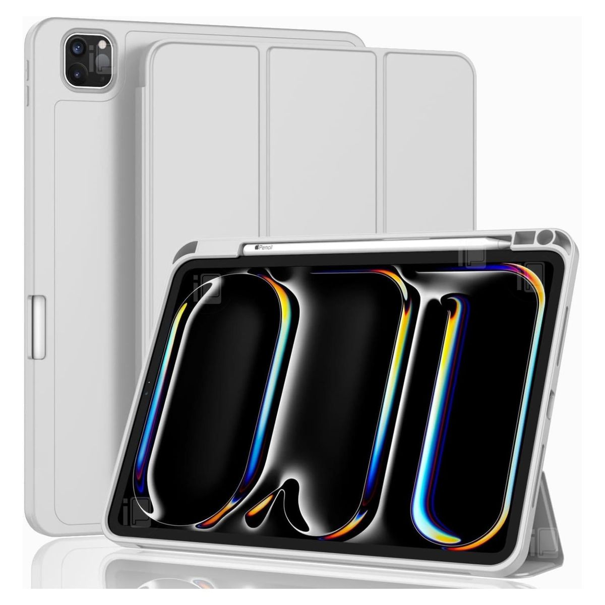 GENERICO - Funda Para iPad Pro 12.9 3/4/5/6° Gen Ranura Carga Magnética - Gris