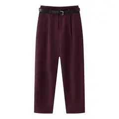 VELVET - Pantalon Bruselas Plices Burdeo Mujer
