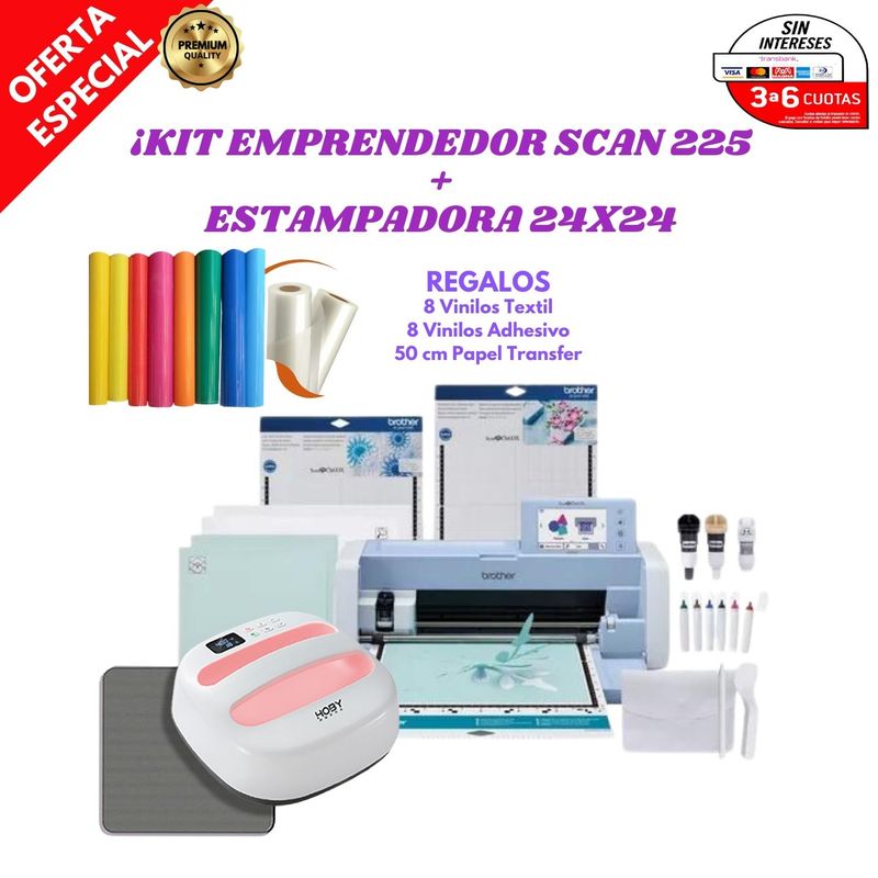 BROTHER - PLOTTER DE CORTE SCAN 225 + ESTAMPADORA + REGALOS