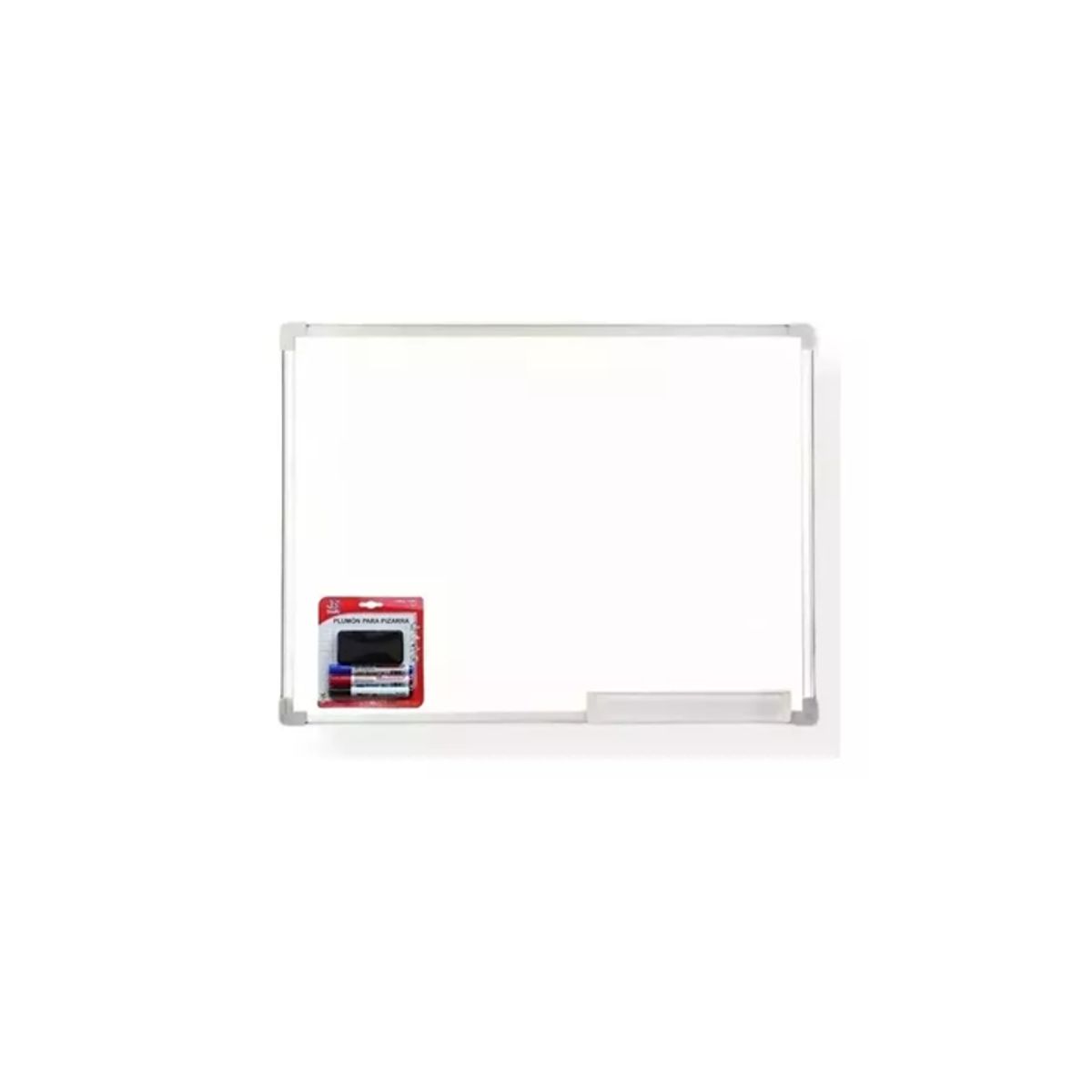 GENERICO - Pizarra acrílica blanca 60x90 cm + set 3 plumones y borrador