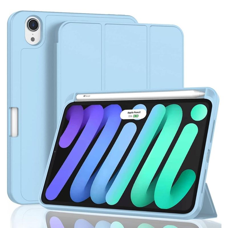 GENERICO - Funda Para iPad Mini 7° Gen Con Ranura Para Carga Magnética - Celeste