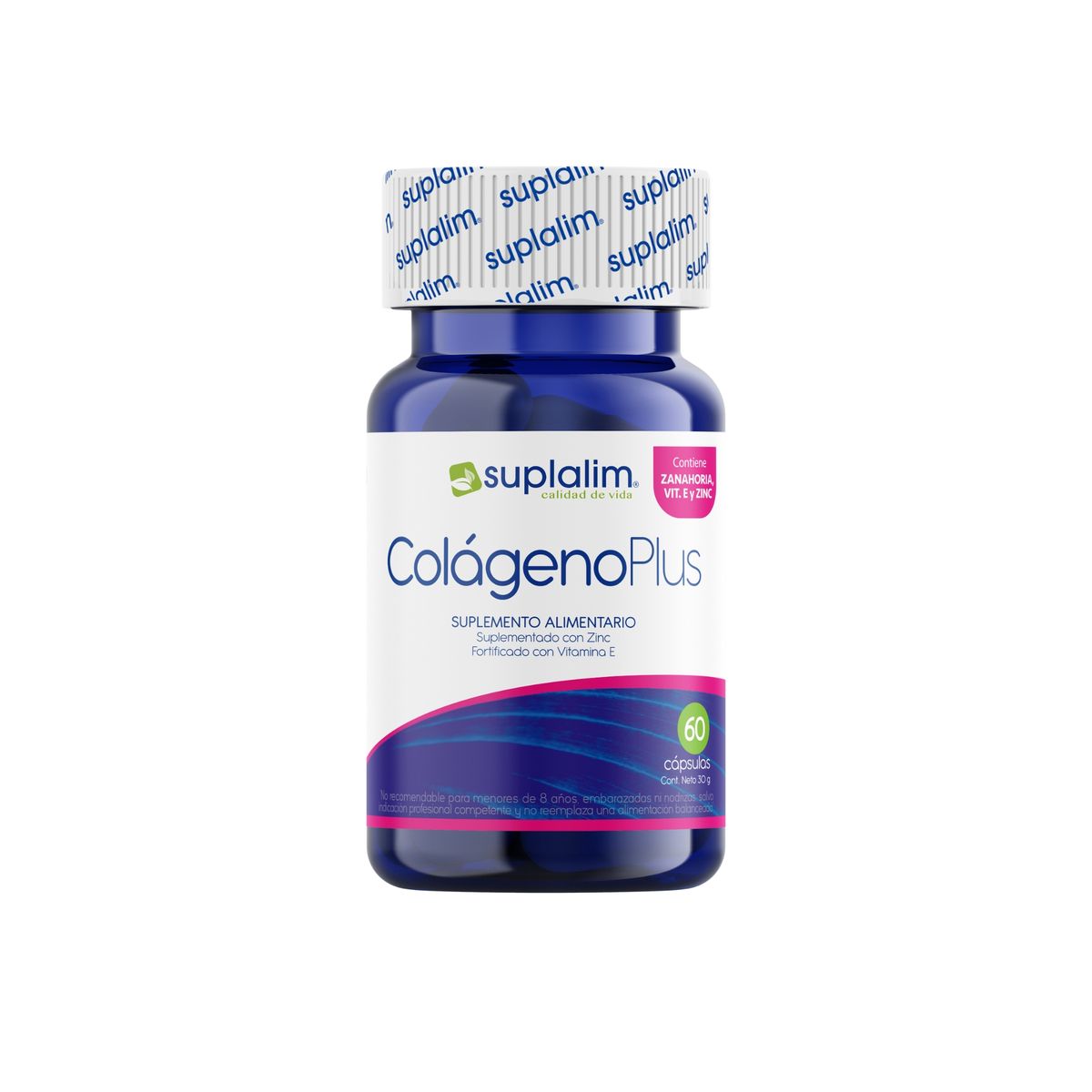 SUPLALIM - Colágeno Plus – Suplemento con Colágeno, Vitamina E y Zinc - 60 cápsulas