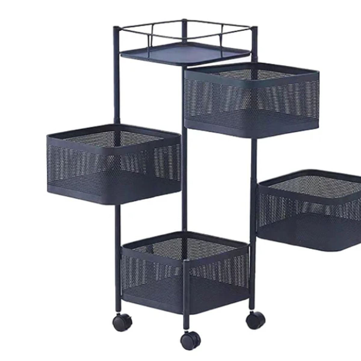 GENERICO - Organizador De Cocina Metálico 4 Niveles Giratorio Negro