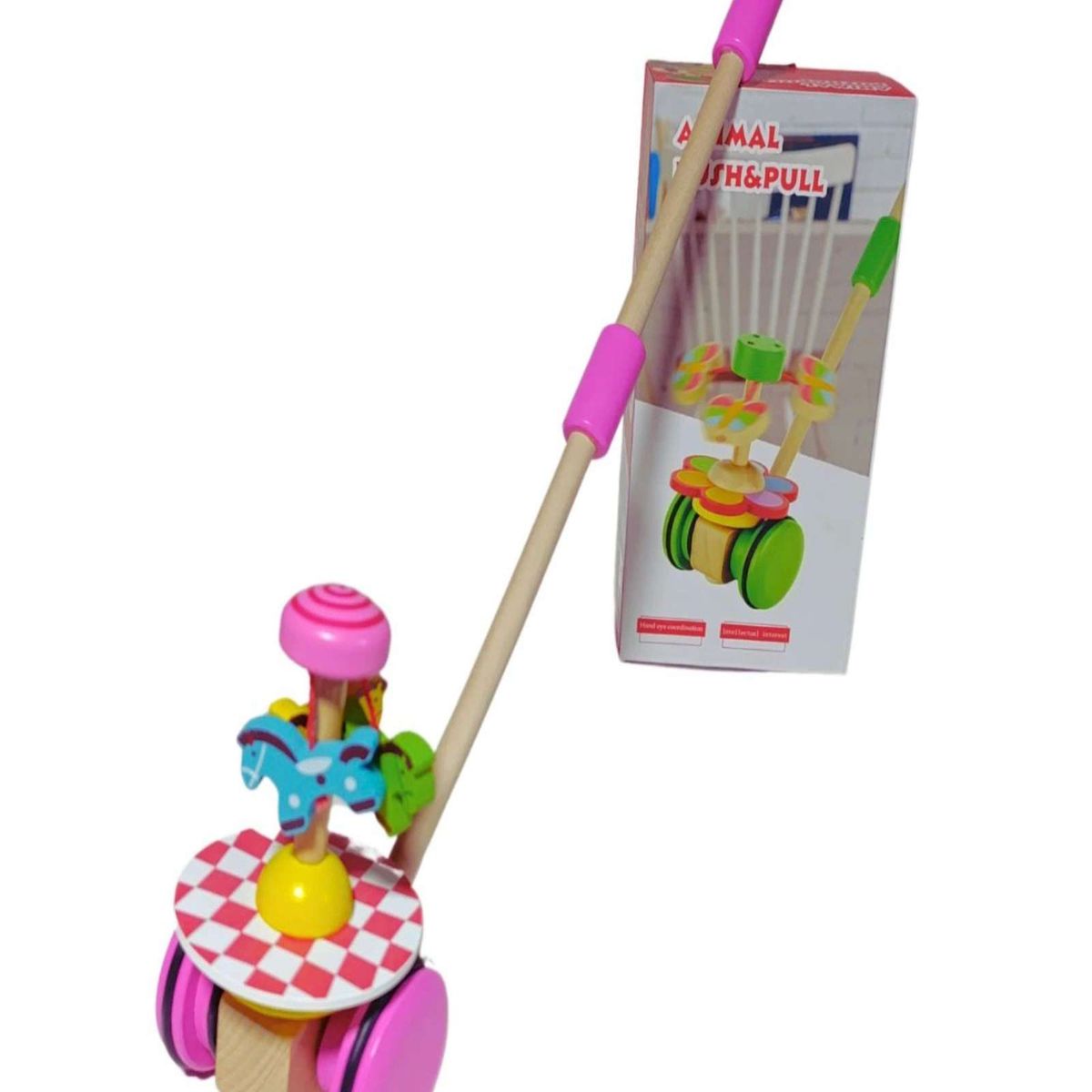 GENERICO - CORREPASILLO DE MADERA NIÑA ROSA.