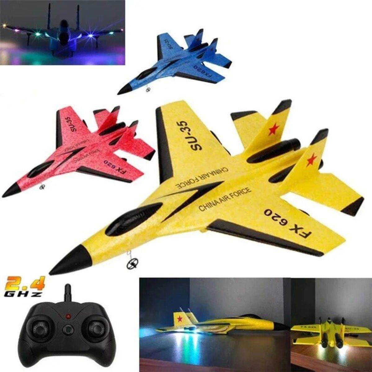 MOVI - Avión Control Remoto ZY-530PRO Vuelo 300m Recargable