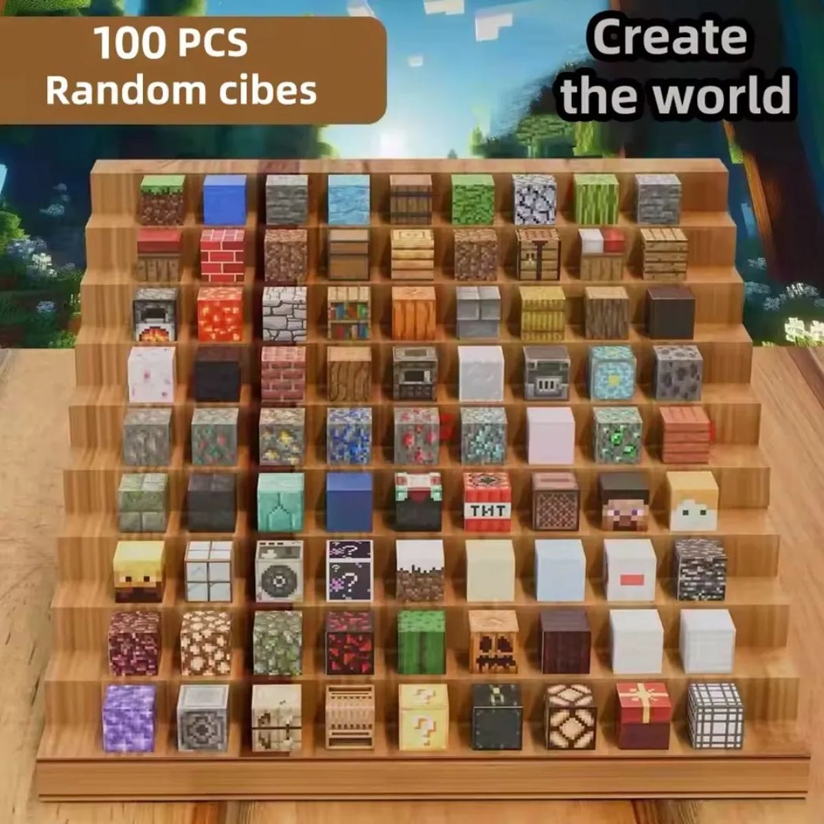 GENERICO - Bloques De Construcción Magneticos Estilo Minecraft 100 Pcs