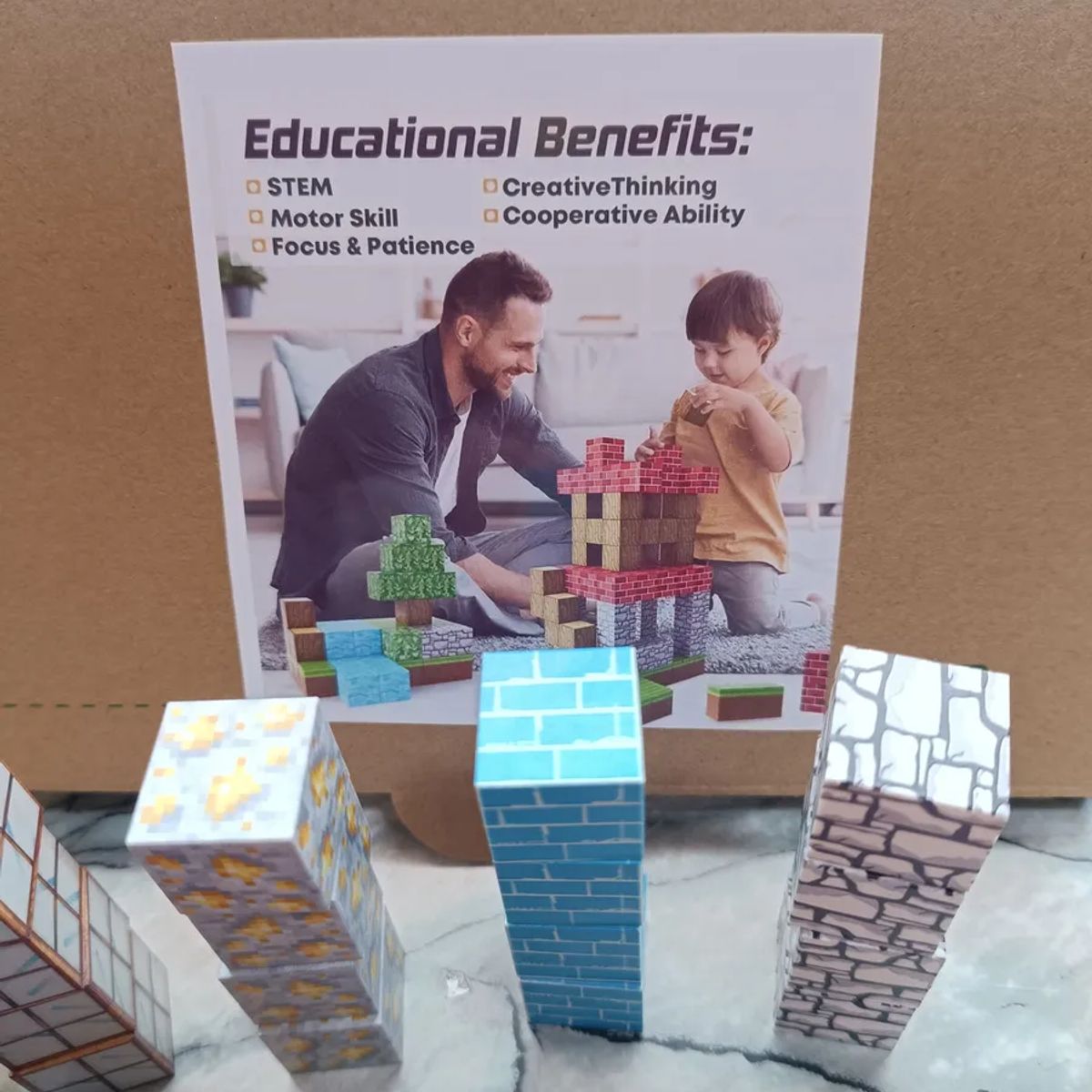 GENERICO - Bloques De Construcción Magneticos Estilo Minecraft 100 Pcs